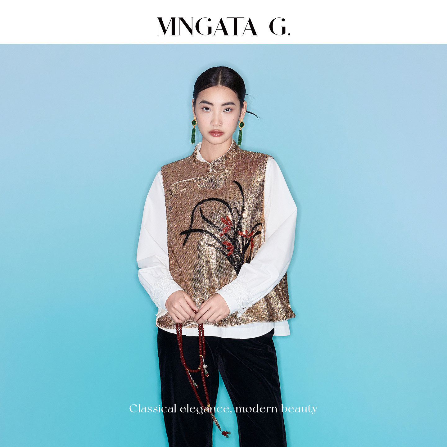 MNGATA G.宫小妍【空谷佳人】秋冬新中式风休闲百搭马甲
