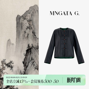 女装 真丝早春波嬉新中式 羊皮皮衣外套5060756 绿龟皮衣 宫小妍