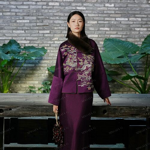 MNGATA G.宫小妍【香云纱·清明上河图】非遗大秀新中式外套