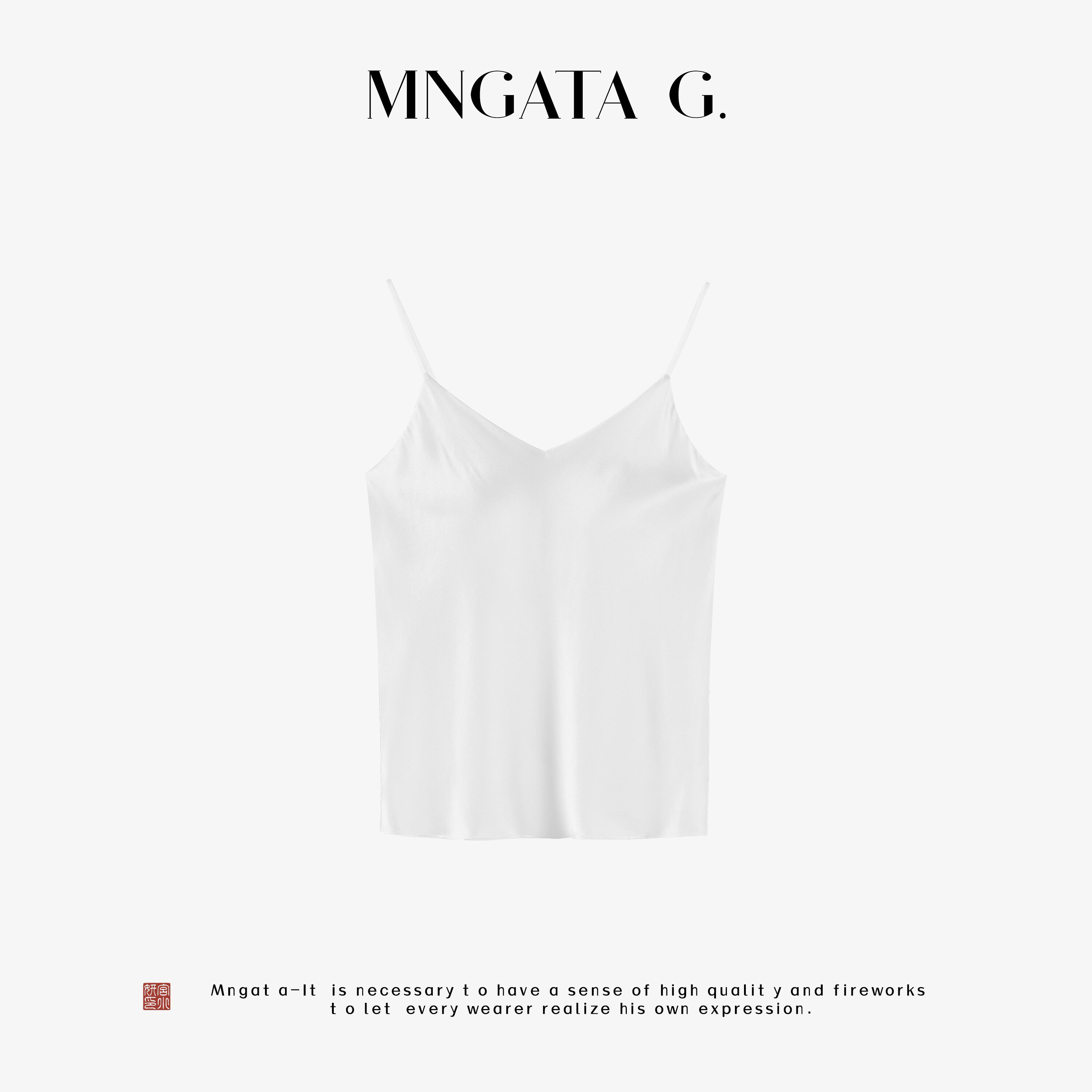 宫小妍【枕边人】桑蚕丝夏日中国风带胸垫休闲吊带