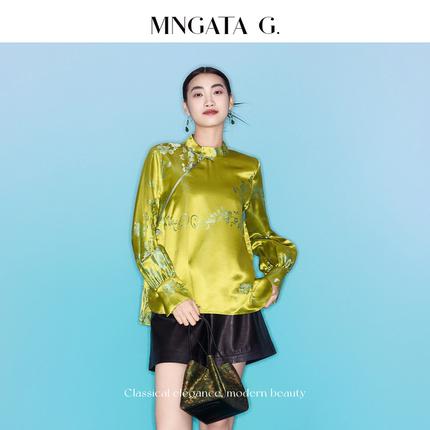 MNGATA G.宫小妍【老锻·青梅】桑蚕丝秋冬新中式国风上衣5060753