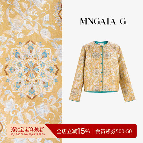曼加塔【曼奢宋锦·织金宝相花】早秋新中式外套5040978