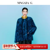 新中式 宫小妍 水貂毛·海蓝 中国风休闲百搭外套6011805