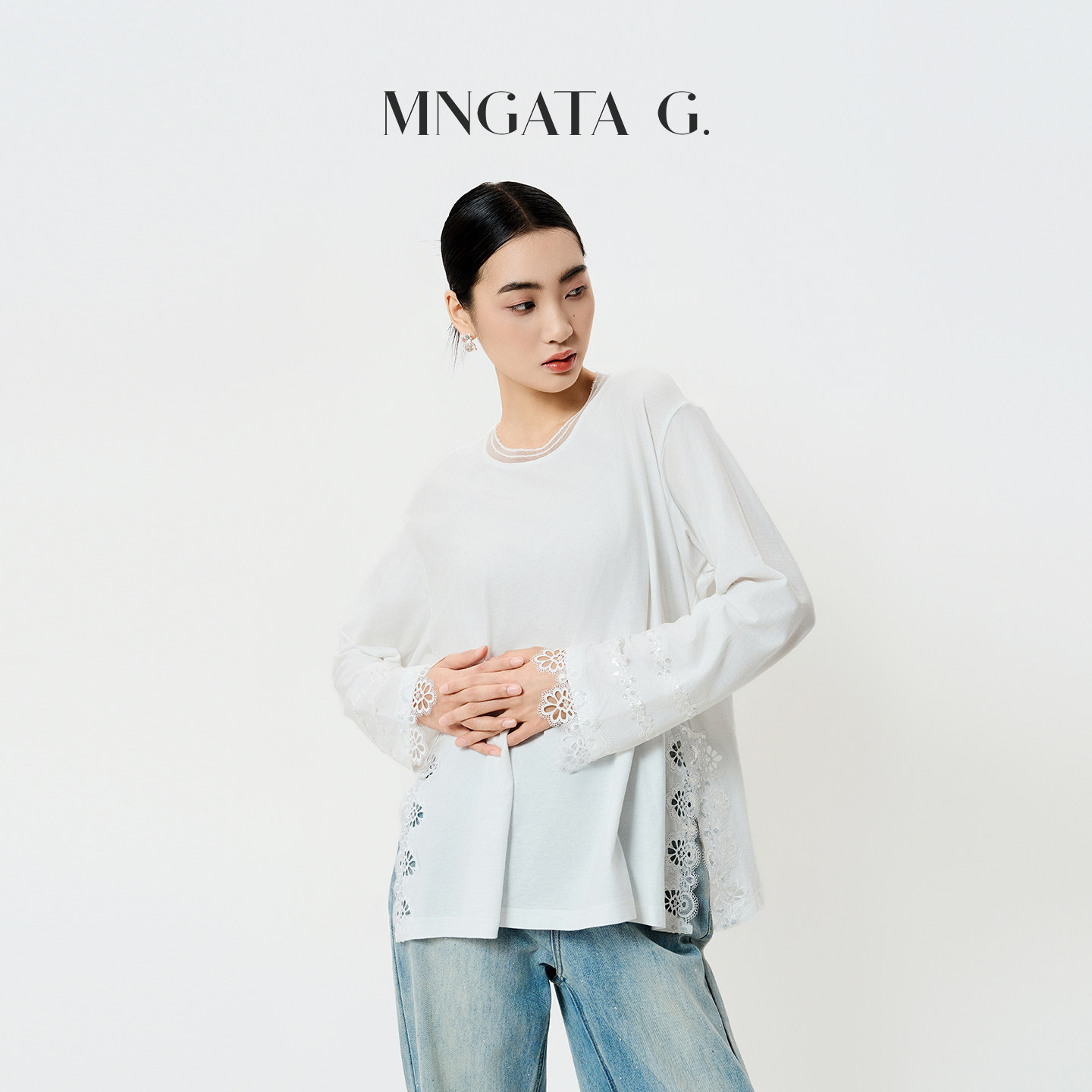 宫小妍 【棉·月光蕾丝】新中式蕾丝穿搭中国风上衣5121365