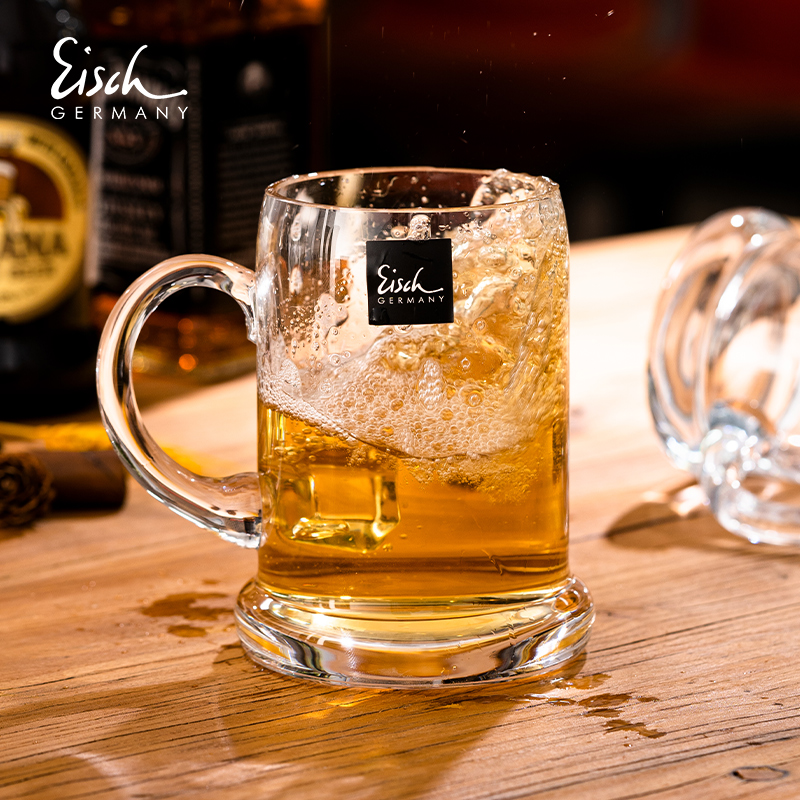 Eisch德国进口水晶玻璃手工制作啤酒杯带把手透明网红扎啤杯500ml