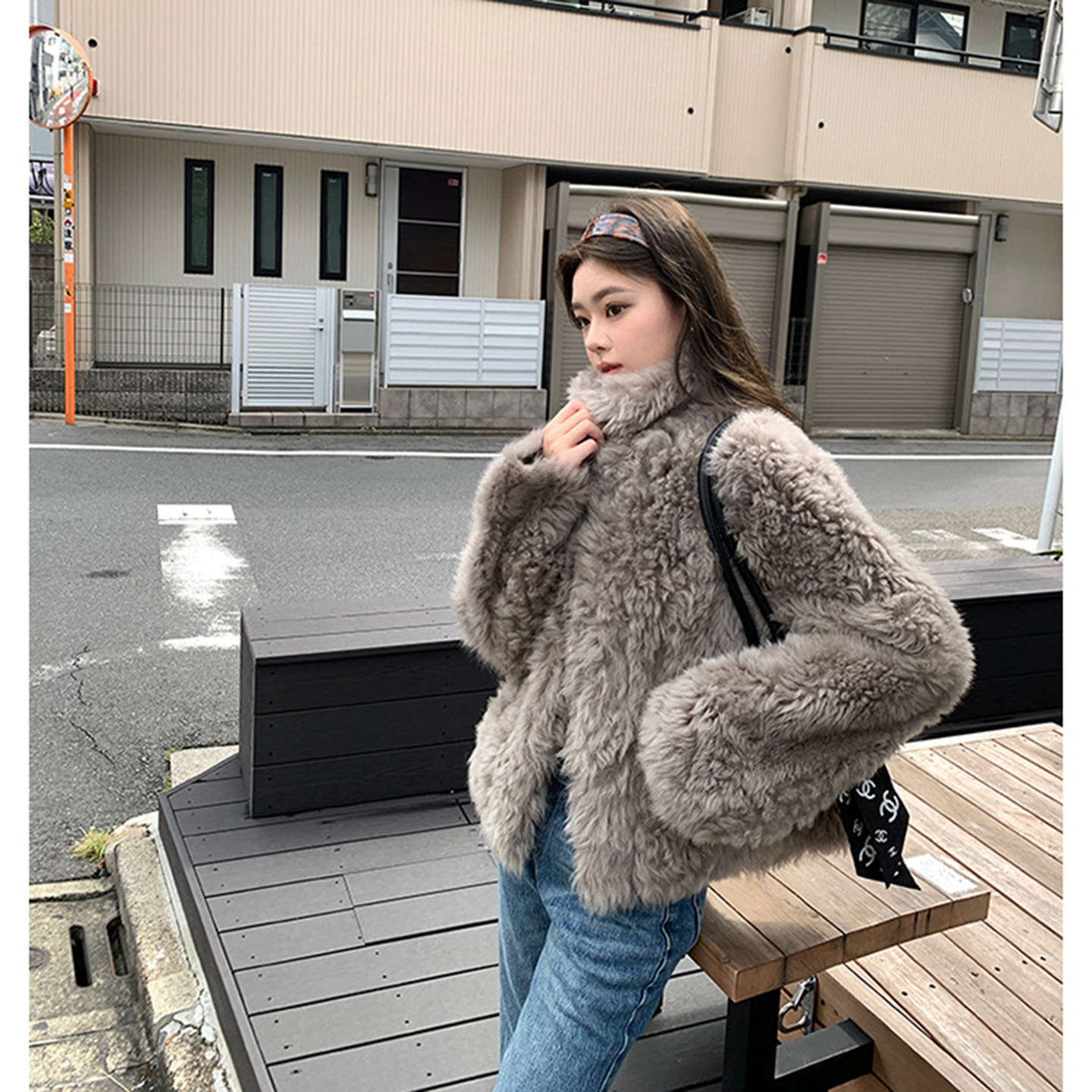 皮毛一体仿皮草外套冬季短款小个子皮草外套女2025新款爆款洋气