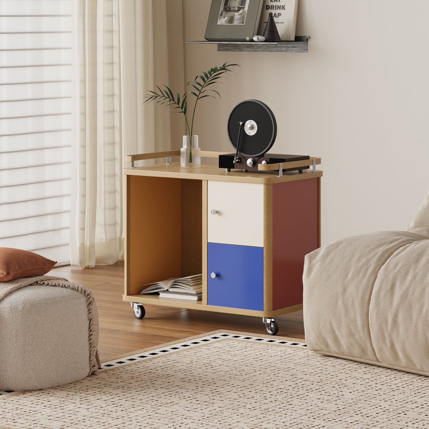 谷及现代简约小推车家用边几边柜