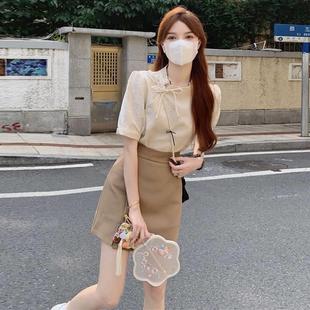 改良旗袍年轻款 新中式 夏季 国风小香风套装 少女高端气质连衣裙女装