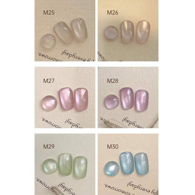 水晶甲油胶冰透色爆闪动感碎钻猫眼光疗高密度铂金勾边拉线美甲胶