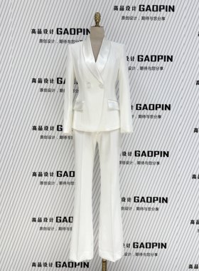 春秋短款白色西服套装职场工作服
