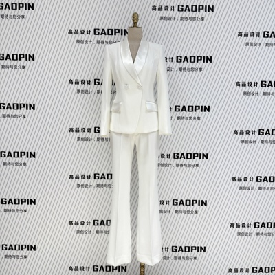 春秋短款白色西服套装职场工作服