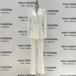 女职业修身 礼服套装 显瘦活动宴会主持人西服 白色西装 2025春秋新款