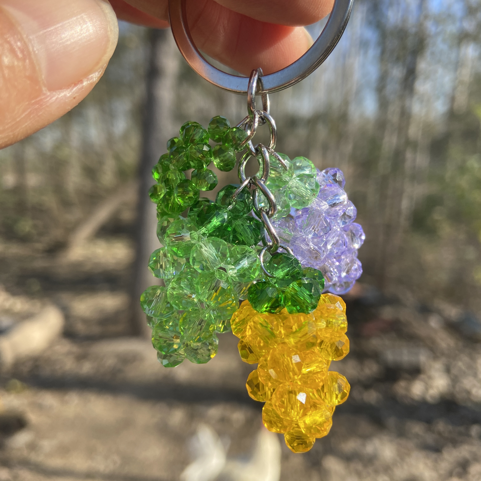 葡萄挂件创意6mm切面琉璃珠钥匙扣挂件