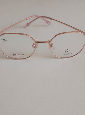 轻纯钛金色眼镜框男女配镜片近视镜15301小框圆TITANIUM眼镜架49