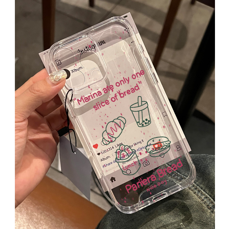 热狗包下午茶适用苹果15promax手机壳iphone12/11透明mate60红米note13防摔16小米14华为pura70荣耀软vivoppo