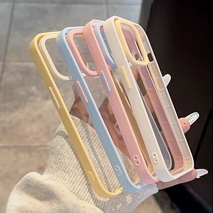 撞色亚克力适用苹果16promax手机壳iPhone14pro新款13透明12简约11纯色保护套15promax大孔防摔15plus个性女