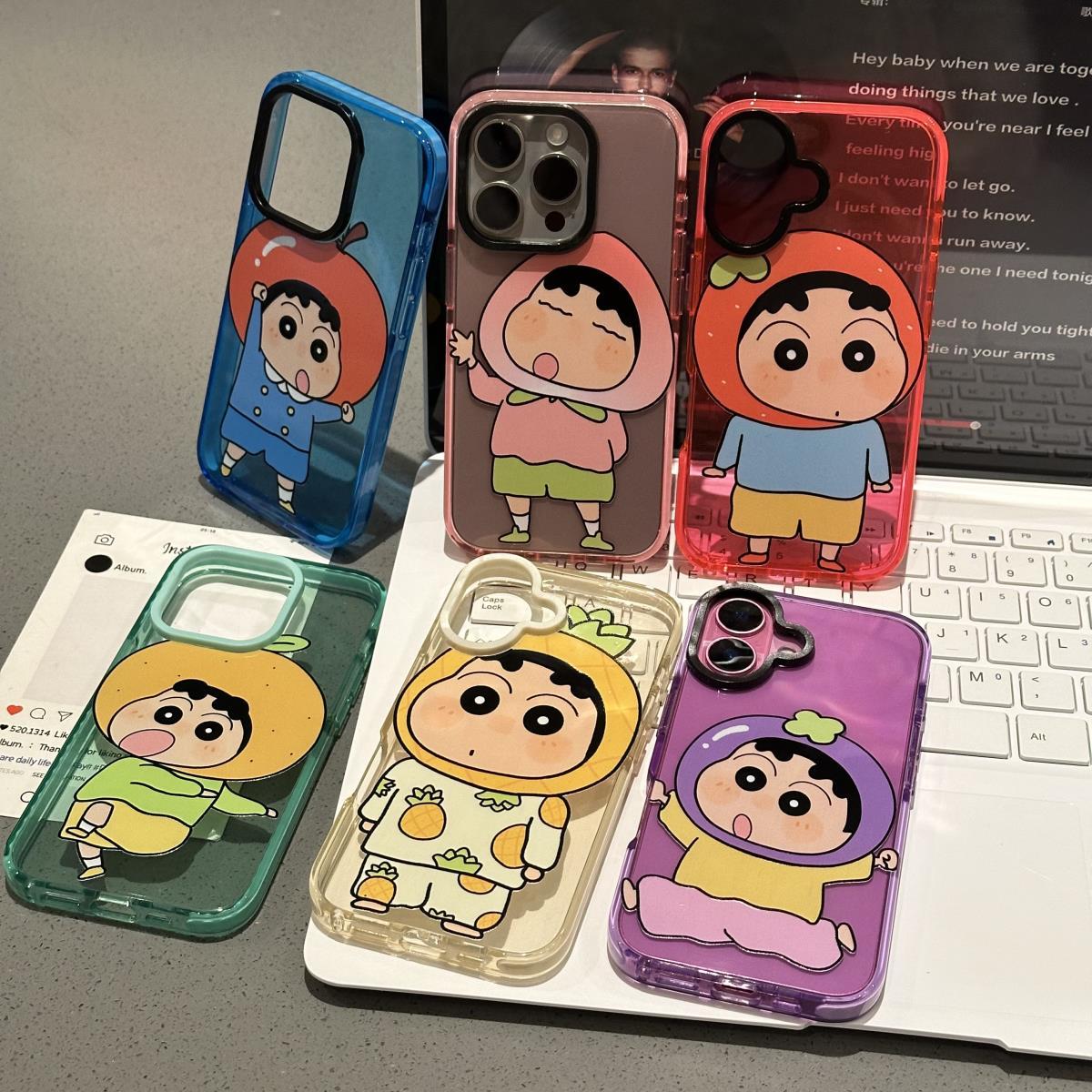 水果头小新适用苹果16promax手机壳iphone14pro新款13三合一12可爱11保护套15promax防摔15plus硅胶xr软壳xs