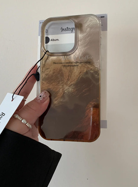 咖啡晕染适用苹果15promax手机壳iphone16/12个性mate60红米note13防摔小米14华为pura70荣耀200时尚vivoppo