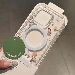 高透磁吸小狗适用苹果17promax手机壳iphone15pro新款 13创意12可爱11保护套16promax全包防摔15plus小众透明