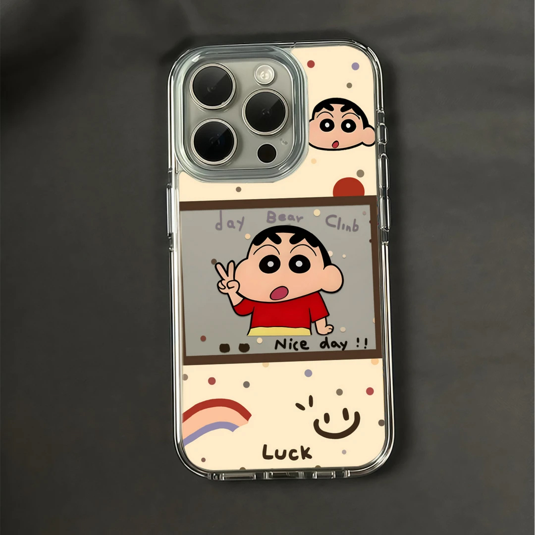 方框笑脸小新适用iphone16promax手机壳苹果17透明15华为mate70pro可爱vivo防摔oppo红米note14荣耀300小米14