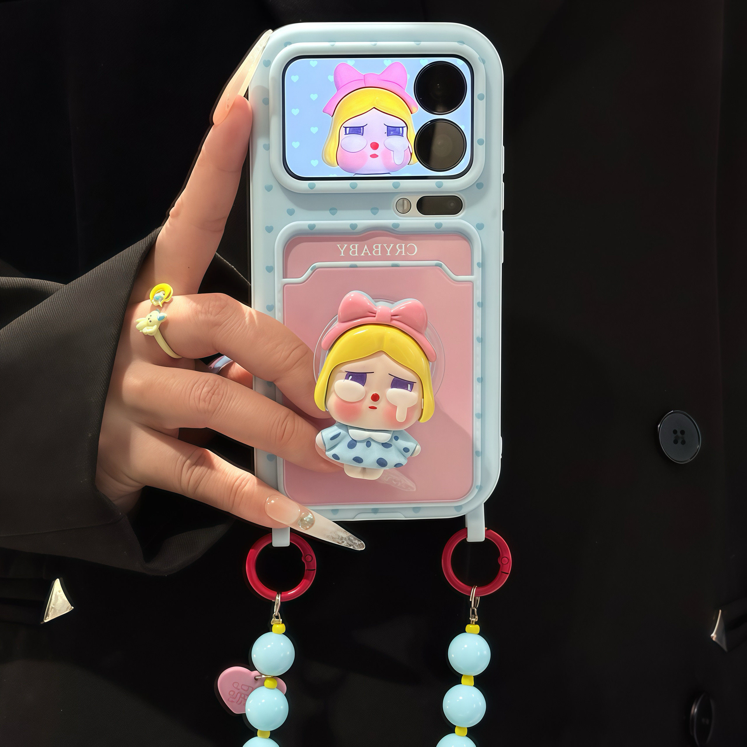 网红卡包壳适用苹果17promax手机壳iphone16新款15/14华为mate70挂绳vivos30全包13小米17pro大视窗12红米k80