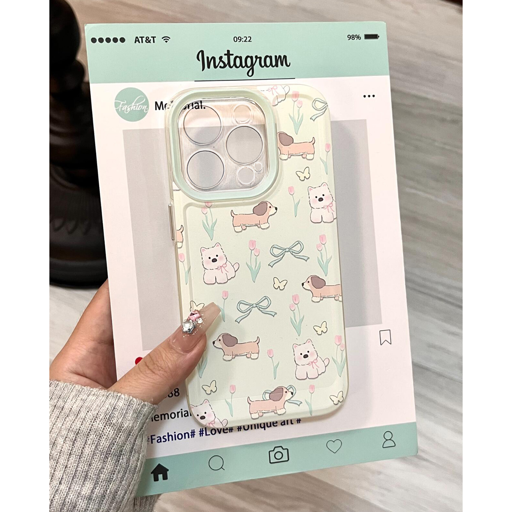 薄荷郁金香适用苹果15promax手机壳iphone16/12女mate60透明红米note13防摔小米14华为pura70荣耀软壳vivoppo