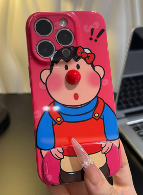 趣味胖虎适用iPhone16promax手机壳苹果17菲林14华为mate70卡通vivo小米15支架oppo红米k80硬壳12/13新款p70