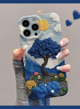 山川玫瑰适用苹果16promax手机壳iPhone15pro清新13/12华为mate60新款p70vivo小米15红米note14荣耀oppo菲林