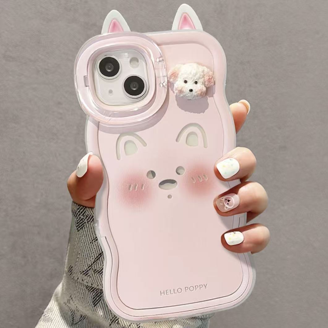 西高地表情适用iPhone16pro手机壳13苹果15promax可爱板凳双支架14卡通12华为p70新款vivo小米15荣耀oppo红米