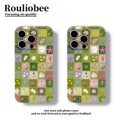 早秋日系碎花兔适用iPhone16promax手机壳苹果17新款14华为p70卡通13小米15全包oppo红米k80硬壳12荣耀80vivo
