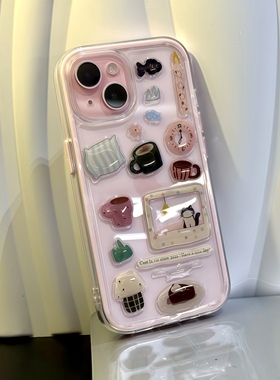 滴胶diy贴纸适用iPhone16promax手机壳13苹果15pro可爱12女11华为p70新款vivox200小米15红米knote14荣耀oppo
