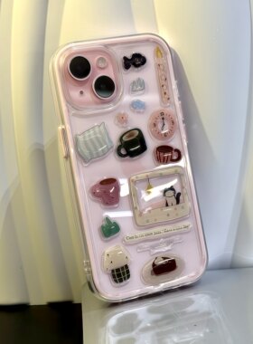 滴胶diy贴纸适用iPhone16promax手机壳13苹果15pro可爱12女11华为p70新款vivox200小米15红米knote14荣耀oppo