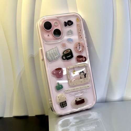 滴胶diy贴纸适用iPhone16promax手机壳13苹果15pro可爱12女11华为p70新款vivox200小米15红米knote14荣耀oppo