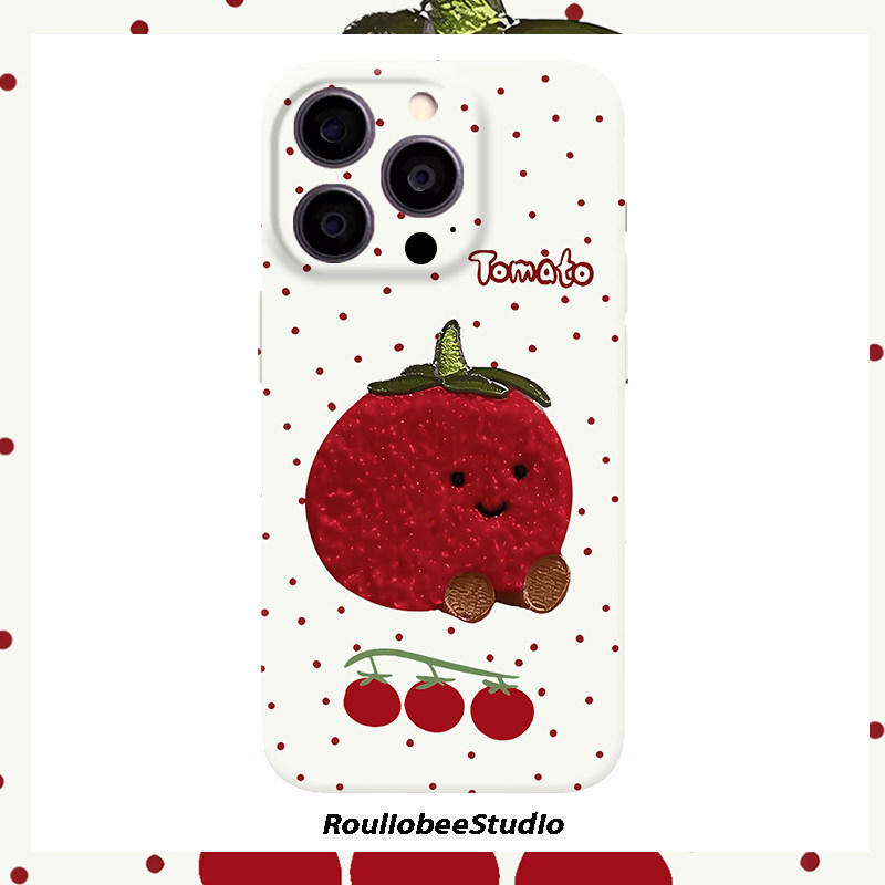趣味波点西红柿适用iPhone16promax手机壳苹果13菲林17华为mate70pro卡通vivo小米15全包oppo红米k80硬壳荣耀