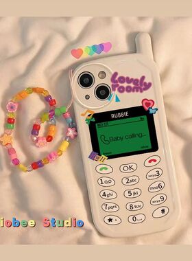 ins趣味文字宝贝来电大哥大适用苹果11/13手机壳iphone14promax个性17pro女16pro新款12小众15保护套16plus套