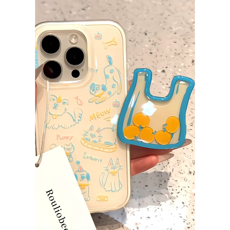 橘子摇摇乐支架适用iPhone16pro手机壳13苹果15promax可爱12/11华为mate60新款p70vivo小米14红米k70荣耀oppo