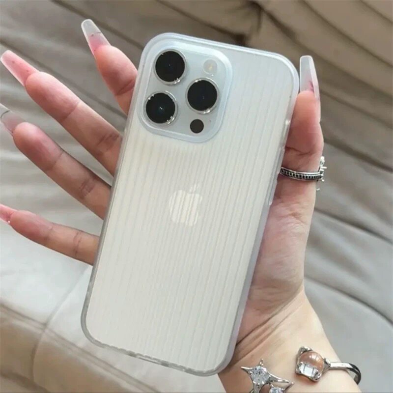 简约竖纹壳适用苹果16promax手机壳16新款iphone15promax创意15高级硅胶13全包防摔14不发黄12女11透明超薄男