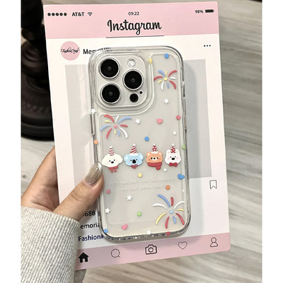 圣诞小动物插画手机壳全包防摔