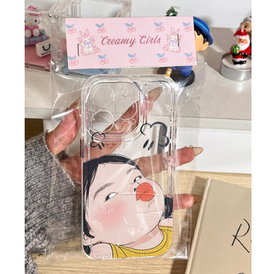 苹果恶搞趣味全包插画手机壳防摔