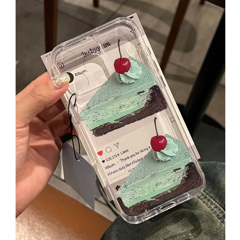 海盐蛋糕适用苹果15promax手机壳iphone12/11小众mate60透明红米note13防摔小米14华为pura70荣耀软壳vivoppo