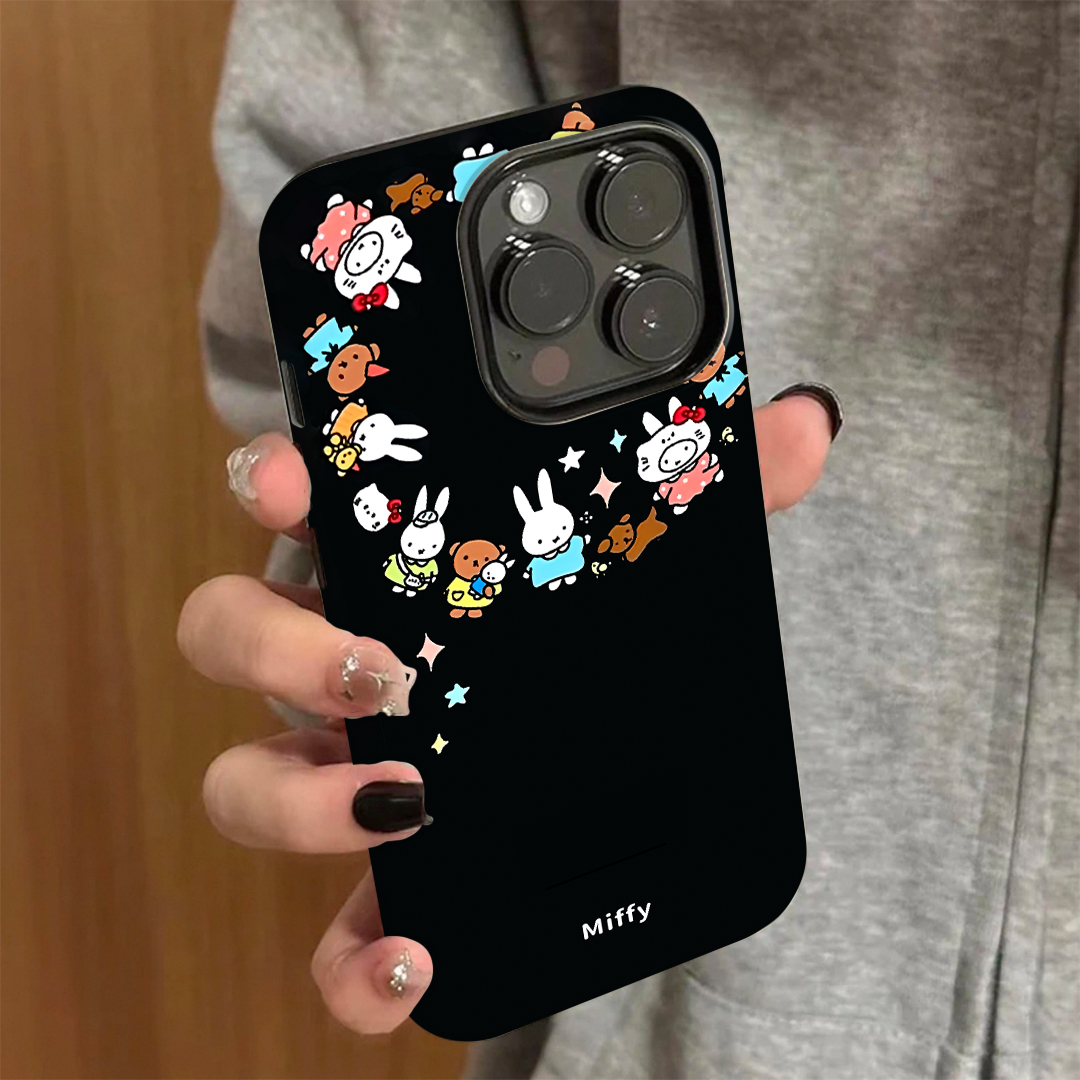 米菲兔框框适用苹果16pro手机壳iPhone15promax可爱13华为mate60新款p70磨砂菲林vivo小米14红米k70荣耀oppo