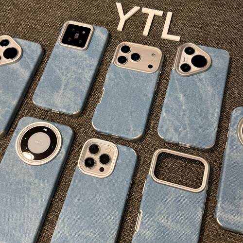 复古牛仔纹适用iPhone17promax手机壳15苹果16pro小众13华为mate70男11蓝vivo小米14防摔oppo荣耀300保护套12