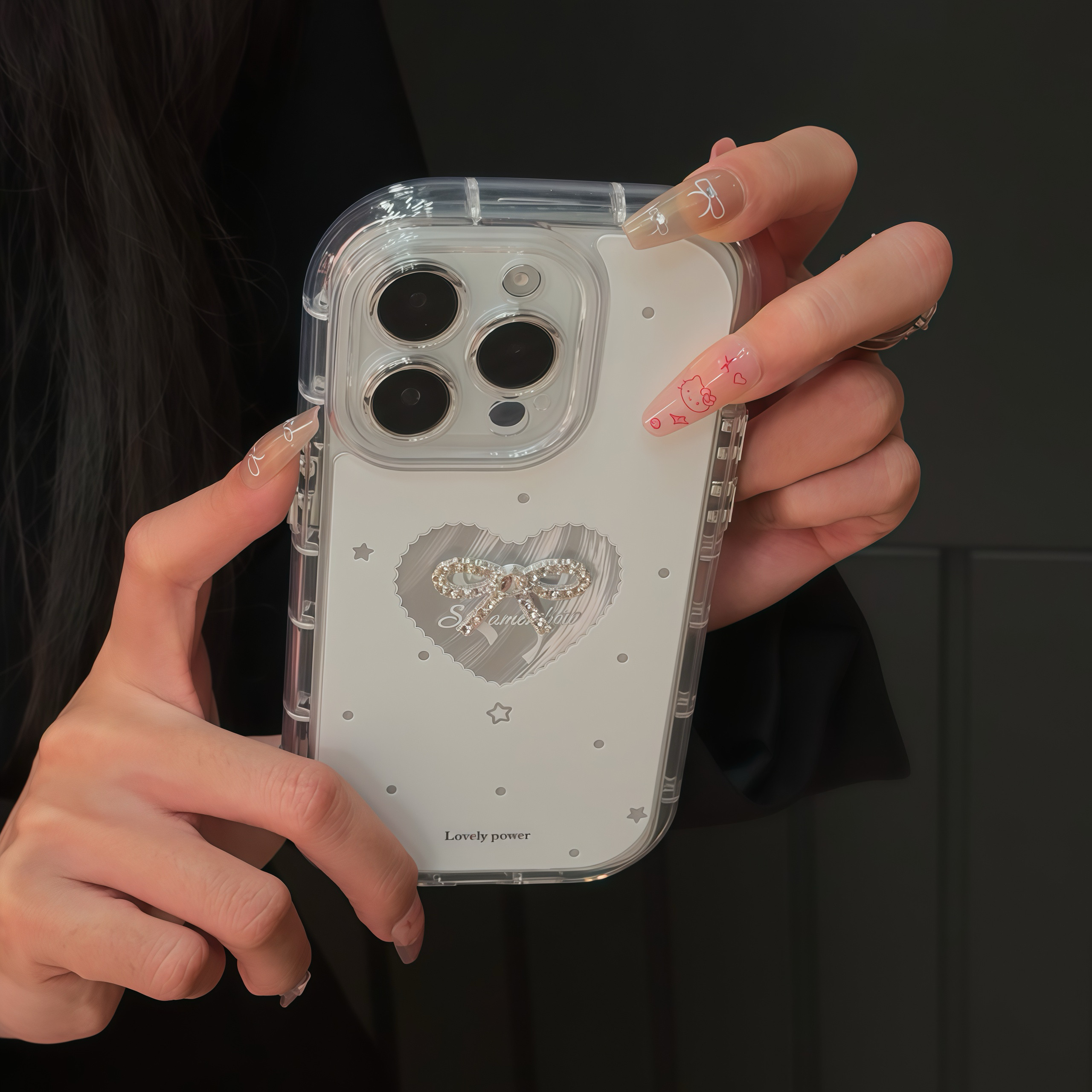 闪钻蝴蝶结适用苹果15promax手机壳iphone16pro泡芙羽纱12华为mate70新款17卡通vivo小米14红米k80荣耀oppo11