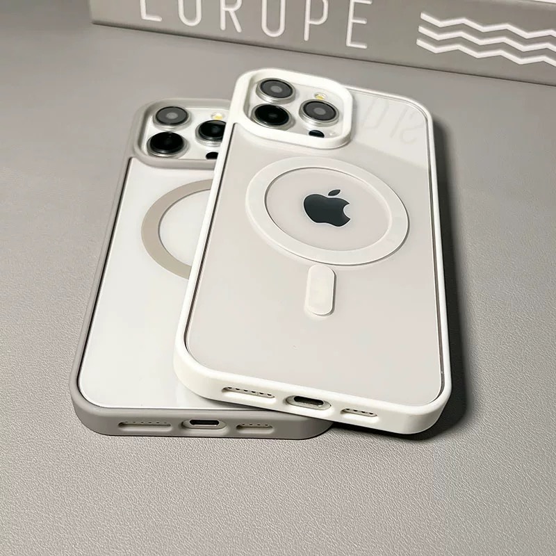 时尚透明磁吸适用苹果16pro手机壳iphone15promax新款13pro防摔12亚克力透明硬壳14pro全包11男女简约15plus