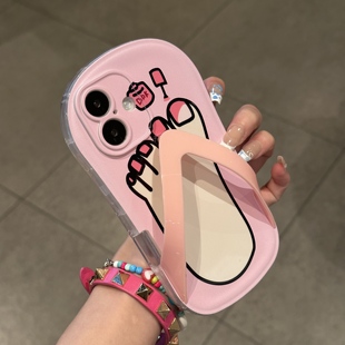 粉色人字拖适用苹果16promax手机壳iphone14pro新款13搞怪12个性11保护套15promax全包防摔15plus创意软壳女