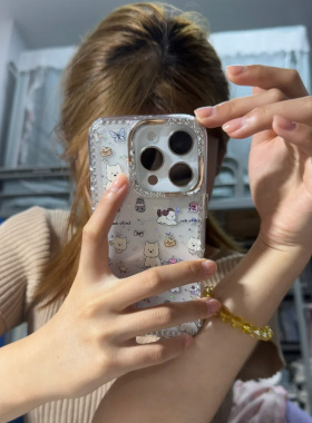 镭射星星西高地适用苹果16promax手机壳iphone14pro新款13卡通12日韩可爱11保护套15promax全包防摔17pro潮壳