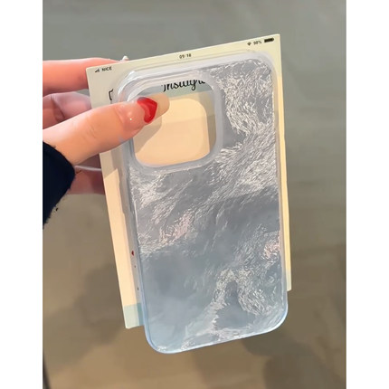 冰川蓝晕染适用苹果16promax手机壳iphone15/13渐变mate70红米note14防摔小米17华为pura80荣耀400潮vivooppo