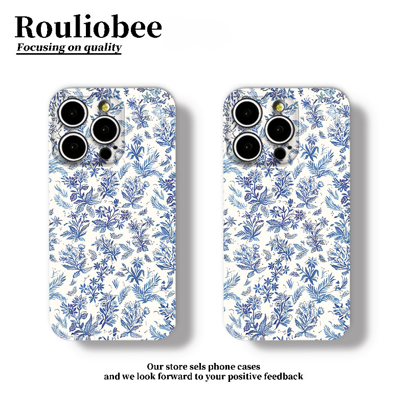 青花瓷花纹适用iPhone16promax手机壳苹果13菲林14华为mate70创意vivo小米15全包oppo红米k80硬壳荣耀11新款