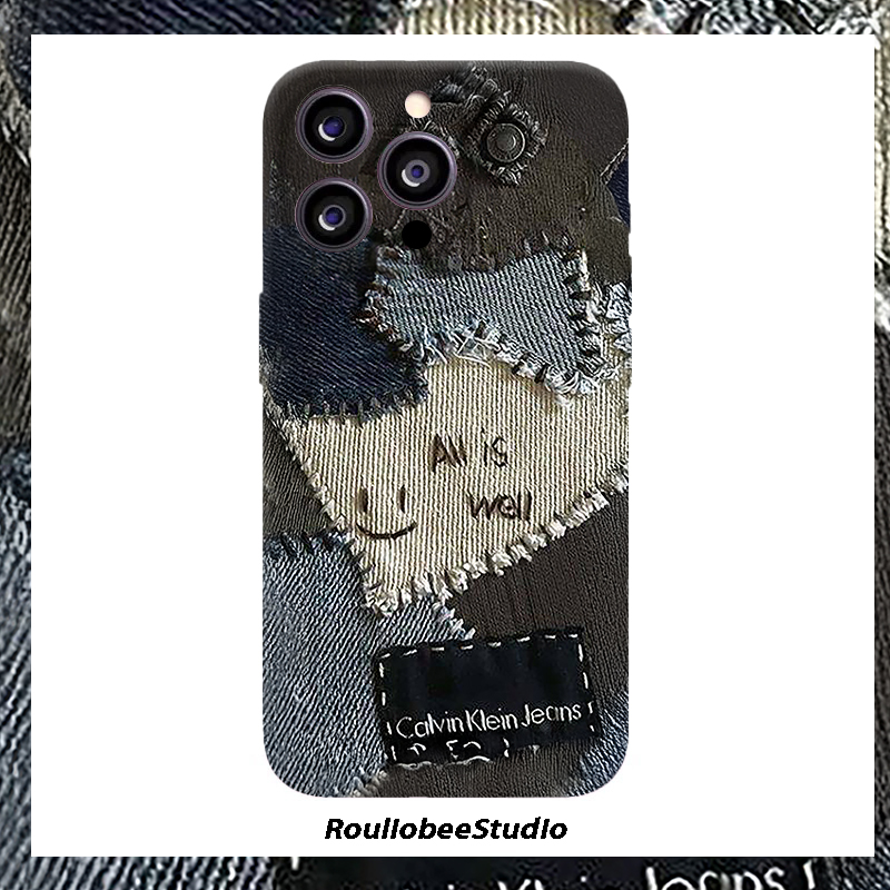 拼接牛仔印花适用iPhone16promax手机壳苹果13菲林17华为mate70pro创意vivo小米15全包oppo红米k80硬壳荣耀90
