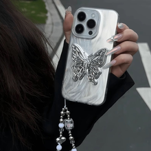 羽纱蝴蝶手机壳适用苹果15promax艺术16pro小众iphone14plus冷淡风13Pro不会撞壳12气质女神名媛11新款高级感